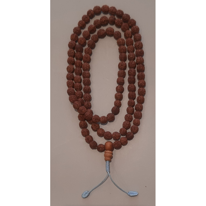 Rudraksha Mala  hellblau Faden