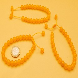 Handmala Armband aus gelbe jade (verstellbar)